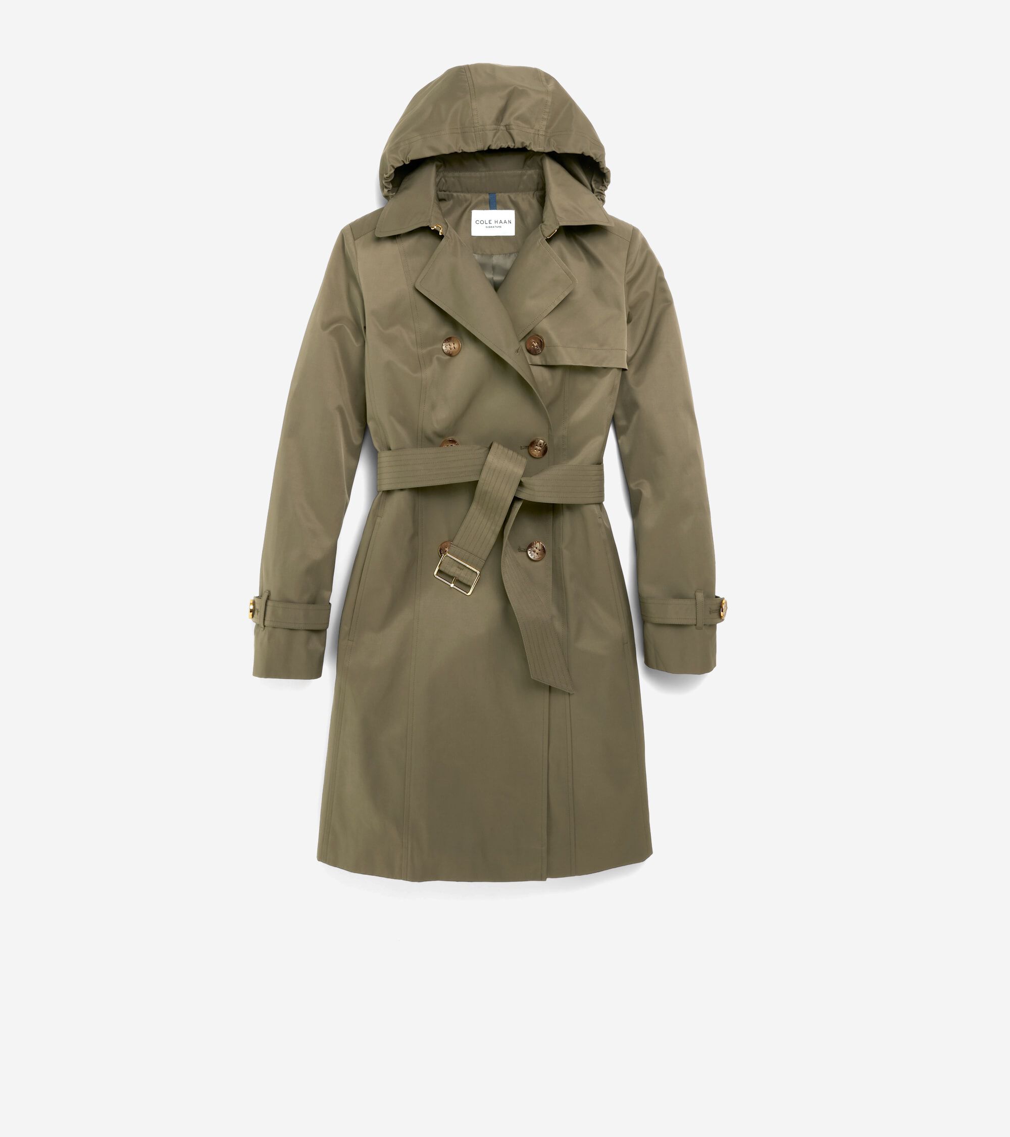 Cole haan hooded trench coat store